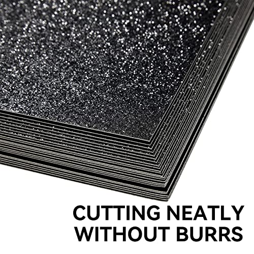 Black Glitter Cardstock 12 x 12, Paper for Cricut, Thick Card Stock for Card Making, Scrapbooking, Craft(250Gsm 30Sheets)…… - color: Black