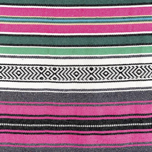 Mexican Blanket Throw with Tassels, 69 x 51 Inches Large Woven Serape Blanket, Boho Striped Picnic Yoga Beach Blanket, Soft Durable Tribal Falsa Blanket for Couch Outdoor Travel - Rose-Blue - color: Rose-blue
