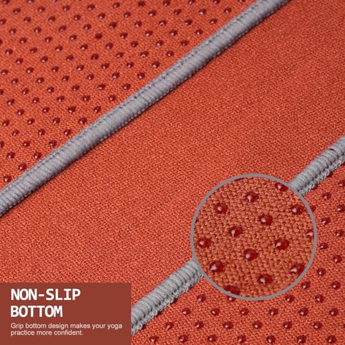 Eunzel Non Slip Hot Yoga Mat Towel with Grip Dots, 72" x 24" - color: Sedona Red, size: 72" x 24"