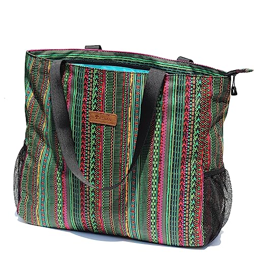 ESVAN LARGE BEACH BAG Water Resistant Lightweight 20 inch Women Oversize Tote Bag for Gym Beach Travel Pool Yoga Nurse - color: A05