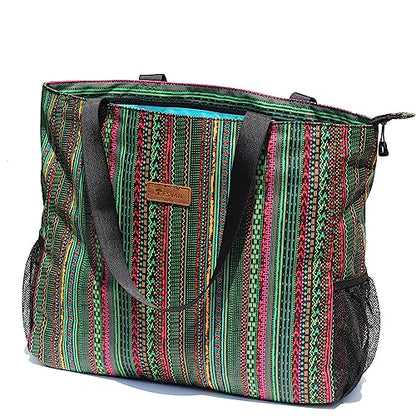 ESVAN LARGE BEACH BAG Water Resistant Lightweight 20 inch Women Oversize Tote Bag for Gym Beach Travel Pool Yoga Nurse - color: A05