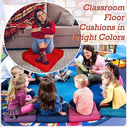 Thyle 10 Pcs Meditation Floor Pillows Cushions Bulk | Classroom Flexible Seating, 15.7 Inch Outdoor Chair Cushions for Adults Kids, for School Living Room Tatami Yoga