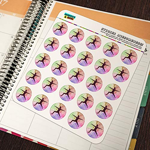 Warrior II 2 Yoga Pose Planner Calendar Scrapbooking Crafting Stickers - color: Clear, size: 50 1" Stickers