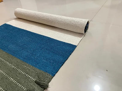 Payal Rugs Cotton Yoga Mat - Eco-Friendly Hand-Woven Rug - Non Slip & Thick (24”x72”x5mm) for Yoga Everyday Fitness at Home - Comfortable Extra-Long - color: Multicolor