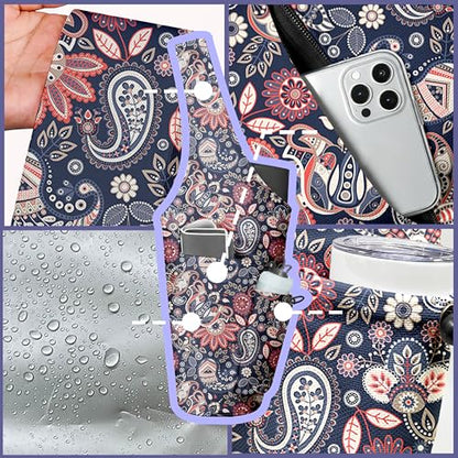 Yoga Bag for Women, Large Yoga Mat Bag Tote Carrier with Wet Dry Pocket | Water Bottle Holder & Adjustable Strap, Fits 1/2" Thick Yoga Mat for Gym, Pilates, Travel, Work - color: Paisley Pattern