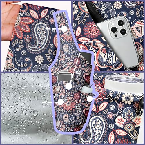Yoga Bag for Women, Large Yoga Mat Bag Tote Carrier with Wet Dry Pocket | Water Bottle Holder & Adjustable Strap, Fits 1/2" Thick Yoga Mat for Gym, Pilates, Travel, Work - color: Paisley Pattern