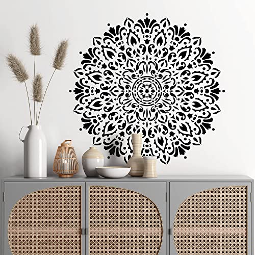 Harmony Floor Stencils - Mandala Template, Furniture Stencil - size: 20"x20"