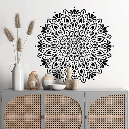 Harmony Floor Stencils - Mandala Template, Furniture Stencil - size: 20"x20"