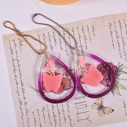 Attuslla Earring Resin Molds Silicone Butterfly Jewelry Making Earring Molds Pendant Casting Resin Epoxy Molds with Jump Rings for DIY Jewelry Making, Pendant, Earrings - color: Style 7