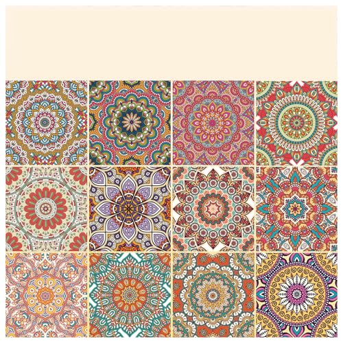 Scrapbook Paper, 24 Sheets 6"×6" 160gsm Single-Sided Patterned Cardstock | Vintage Decopodge Scrapbook Supplies, Junk Journal Decorative Crafts DIY Album Card Making Art Journaling.Datura - color: 24 sheets-datura