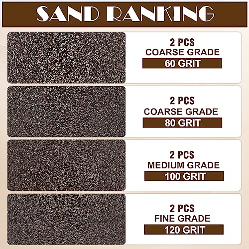8pcs Angled Sanding Blocks Assortment Kit, Sponge Sand Block Washable and Reusable, Wet & Dry Sandpaper Block for Wood Metal Drywall and Furniture Paint - 60/80/100/120 Grit - size: 60/80/100/120 Girts