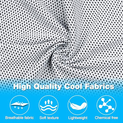 MENOLY 10 Pack Cooling Towels, Sweat Towels Cooling Towels for Neck and Face, Microfiber Towel Soft Breathable Towel for Gym, Yoga, Camping, Running, Fitness, Workout & More Activities(32"x12") - size: 10 Pack (Grey/Black)