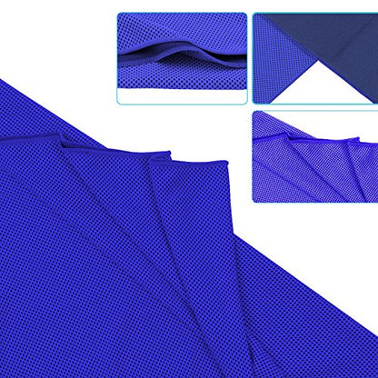 Cooling Towel (Pack of 20, 40"x12") with Pouches for Sports - color: 10grey10darkblue