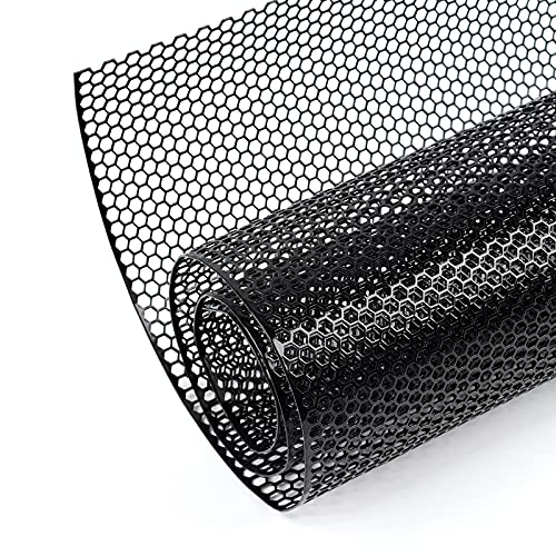 AggAuto Universal 40"x13" Car Grill Mesh Honeycomb 6mm Spacing 1mm Black | Aluminum Alloy Automotive Grille Insert Bumper, One of the Most Multifunctional Shape Grids 100x33cm - size: 6x1mm Honeycomb - Black