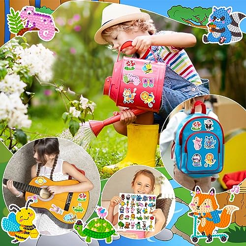 Labeol Diamond Art Kits for Kids Boys and Girls Ages 6-8-10-12 Easy to DIY Creative Diamond Art Sticker Craft by Numbers Kits for Kids and Adult Beginners (Cute Animals) - style: Cute animals