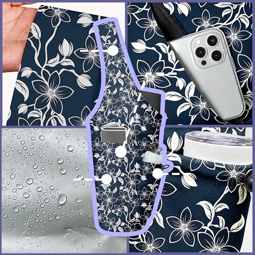 Yoga Bag for Women, Large Yoga Mat Bag Tote Carrier with Wet Dry Pocket | Water Bottle Holder & Adjustable Strap, Fits 1/2" Thick Yoga Mat for Gym, Pilates, Travel, Work - color: Blue Flower-2