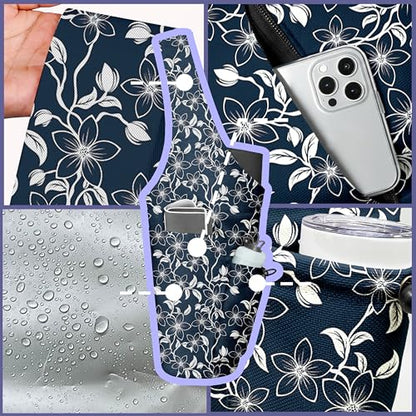 Yoga Bag for Women, Large Yoga Mat Bag Tote Carrier with Wet Dry Pocket | Water Bottle Holder & Adjustable Strap, Fits 1/2" Thick Yoga Mat for Gym, Pilates, Travel, Work - color: Blue Flower-2