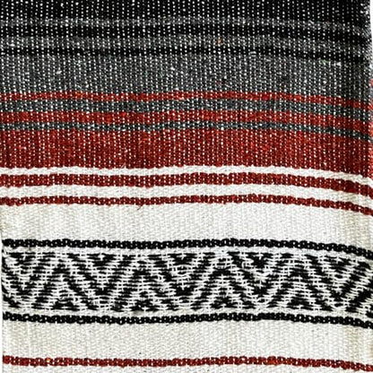 Open Road Goods Mexican Blanket - Authentic Serape Falsa Blanket - Handmade (Rust) - color: Rust