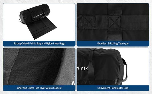 TrailBlaze Adjustable XL Workout Sandbag for Exercise & Fitness – Heavy Duty, Multiple Handles, 125-200 LB Capacity, 4 Unfilled Inner Bags – Perfect for Weight Training, Powerlifting, Yoga, Full-Body