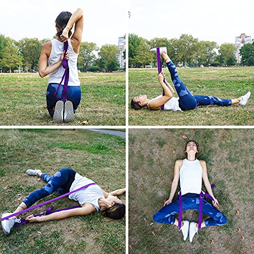 Yoga Mat Set for Beginners,Yoga Mat with Carrying Strap,Yoga Blocks 2 Pack with Yoga Strap,Yoga Ball,Ankle Puller,11-Piece Yoga Kits and Sets for Beginners,Yoga Starter Kit for Women Men - color: Purple