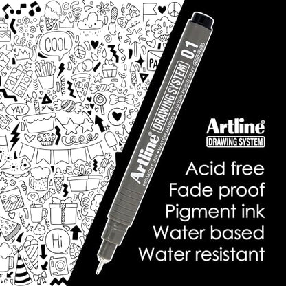 Artline 230 Drawing System Pens, Technical Drawing Pens For Drafting, Illustrating, and More, 0.1mm, 0.3mm, 0.5mm, and 0.7mm Fine Tips - Black, 4-Pack - style: 0.1, 0.3, 0.5, 0.7mm Nib Sizes | 4-Pack