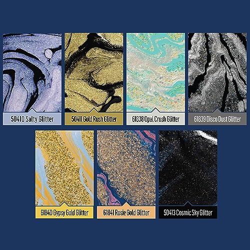 FolkArt Drizzle Opal Crush Glitter Pre-Mixed Fluid Acrylic Pouring Paint, 9 fl oz Premium Paint Perfect for Indoor & Outdoor Arts and Crafts Projects, 61838
