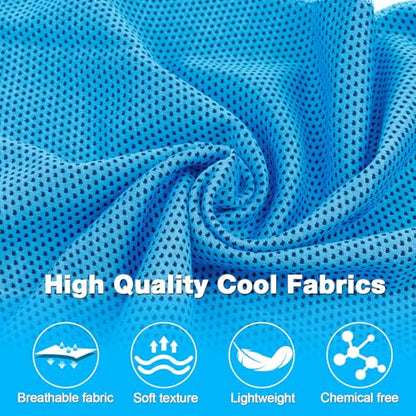 MENOLY 20 Pack Cooling Towels, 40"x12" Cooling Towels for Neck and Face with Breathable Carrying Bags,Soft Microfiber Instant Cooling Rags, Gym Workout Sweat Towel for Sports, Yoga, Camping, Running - size: 20 Pack