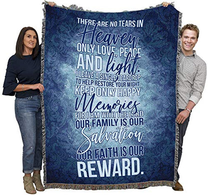 Pure Country Weavers There are No Tears in Heaven - Sympathy Bereavement Gift Tapestry Throw Woven from Cotton - Made in the USA (72x54) - color: No Tears, size: 72" x 54"