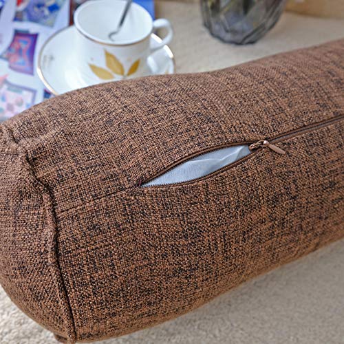 Neck Roll Pillow - color: Brown (Linen)