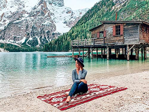 Inca Aztec Throw, Queen, King Blanket | Southwest Indian Navajo Boho Style | Native Cover for Camping, Bedding, Couch, Vanlife | Faux Alpaca, Lightweight, Hypoallergenic (Inti Red, Throw) - color: Inti Red, size: Throw Blanket