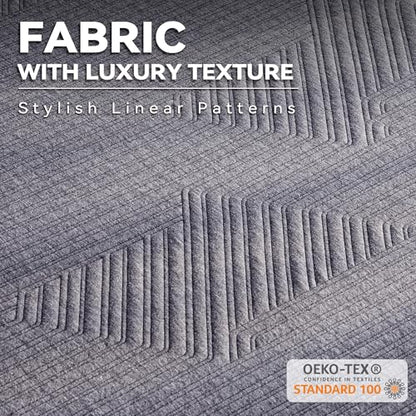BDEUS 3 inch Firm to Extra Firm Memory Foam Mattress Topper Twin Size for Big Guys, Supportive Mattress Pad for Back Pain Relief, Firm Foam Bed Topper with Senior Grey Cover, 39 × 75 Inch - size: Twin, style: 3 inch