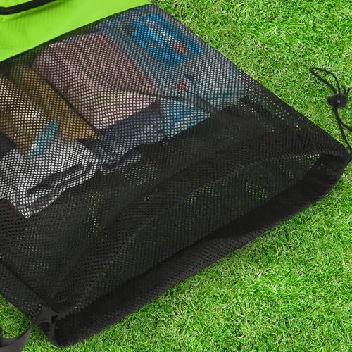NATURAL STYLE Mesh Drawstring Gym Swim Beach bag, Large Waterproof Pool Sports Backpack for Swimming Gear Workout Yoga Travel - color: Green