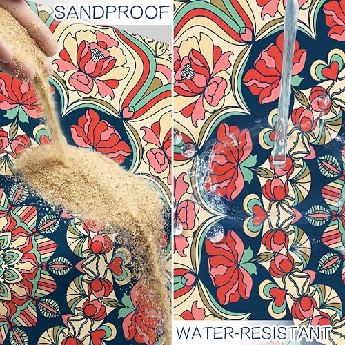 Aroveea Beach Blanket Waterproof Sandproof 78''X81''/10'X9' Oversized Mat - color: Mandala5, size: 78''x81''