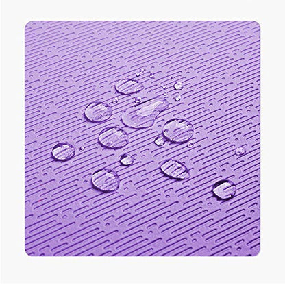 Hatha Yoga Extra Thick TPE Yoga Mat - 72"x 32" Thickness 1/2 Inch -Eco Friendly- With High Density Anti-Tear Exercise Mats For Home Gym Travel & Floor Outside - color: Purple/Green