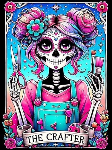 Xoaoes Skull Diamond Art Kits for Adults, Skeleton 5D Diamond Painting Kits | DIY Gem Painting, Crafts for Adults, Diamond Art Paintings, Full Drill Diamond Dot for Home Wall Decor 12 X 16 in - color: CM058