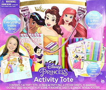 Disney Princess Activity Tote – Ultimate Princess Adventure Bag with Coloring Books, Stickers, Crayons & Games – Travel-Friendly Art Set for Girls Ages 3+ – Great Gift for Creative Play | Travel-friendly creative bag with crayons and games. Officially lic