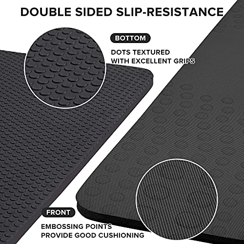JELS Extra Thick Yoga Mat, 2/5 inch, Ergonomic 3D Non Slip Design, SGS Certified TPE Material, Yoga Mat for Men Women with Carrying Strap,Exercises Mat for Yoga, Pilates and Floor Workout(72"x26")… - color: 15MM-black