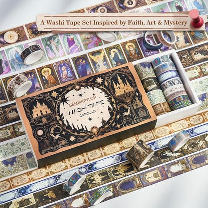 Magic Washi Tape Set 24 Rolls,Decorative Masking Tape for Junk Journal, Scrapbooking Supplies, DIY Crafting Supplies - style: Magic