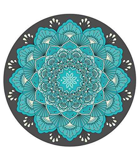 Pilates Mat Round Oversize Yoga Mat Suede Rubber Non-Slip Dia 140cm Exercise Mat Meditation Mat Workout Mat for Home Outdoor - color: green