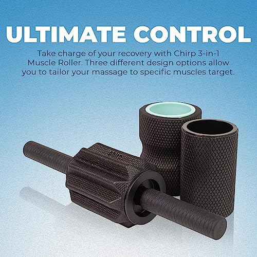 Chirp 3-in-1 Muscle Roller, Deep Tissue Foam Massager, 4x4x24 Inches - style: 3-in-1 Muscle Roller