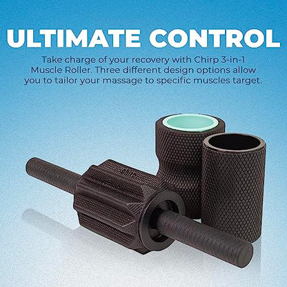 Chirp 3-in-1 Muscle Roller, Deep Tissue Foam Massager, 4x4x24 Inches - style: 3-in-1 Muscle Roller