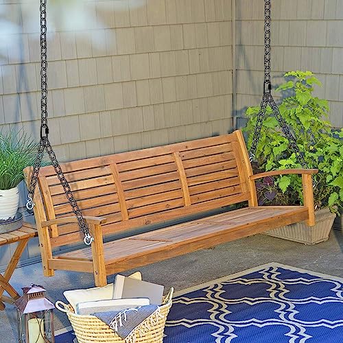 BeneLabel 2Pcs 105" (8.75 ft) Porch Swing Chain with Silent Swing Hanger 1000 LB Capacity Adjustable Bench Swing Chain, Hanging Chair Chain for Hammocks Chairs, Swing Chair - color: Silent Swing Hanger With 105" Black Chain