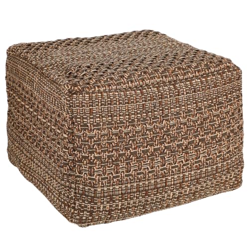 Cabilock Square Pouf Cover Thick Cotton Linen Chair Cushion Cover 15.74 X 15.74 X 10.62 in Indoor Seats Mat Cozy Japanese Style No Filler for Home Seating