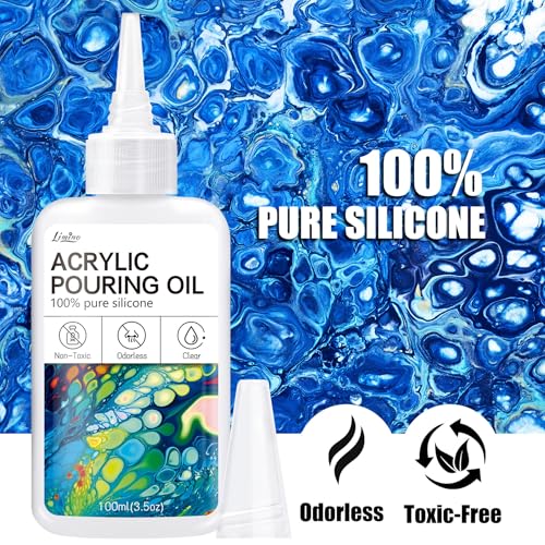 Limino Silicone Pouring Oil - 7oz, Pure, Non-Toxic, Odorless, Compatible with Acrylic or Watercolour, Cell Creation Activator