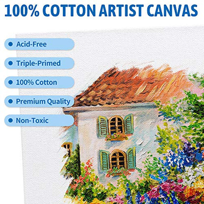 FIXSMITH Canvas Boards for Painting 11x14 Inch, Super Value 12 Pack White Blank Canvas Panels, 100% Cotton Primed, Painting Art Supplies for Professionals, Hobby Painters, Students & Kids - size: 11"×14"