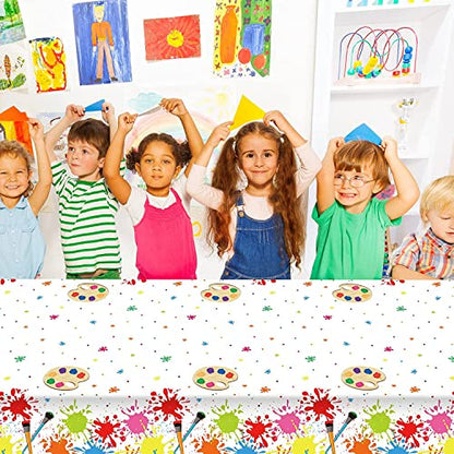 gisgfim 3 Pcs Art Party Decorations Art Paint Party Tablecloth Decoration Supplies Plastic Arts Parties Table Cover Artist Birthday Parties Decor for Kids 105 x 54 inch
