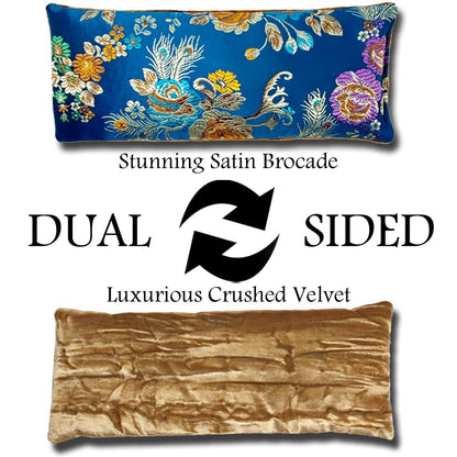Handmade Luxe Serenity Eye Pillow - All-Natural Flaxseed - Unscented or Lavender Scented – Weighted Eye Mask for Yoga, Meditation, Hot & Cold Therapy - color: Floral Turquise, style: UNSCENTED