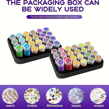 Huacan 111Pcs 5D Diamond Painting Tool Set Portable Tool Box with Handle Craft Jewelry Bead Storage Box