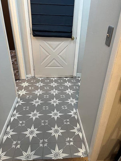 2pcs Reusable Tile Stencils 12 x 12 Inch Template for Painting Floor Cement Wall Furniture Wood DIY Home Décor Art Craft - size: 12x12 inch
