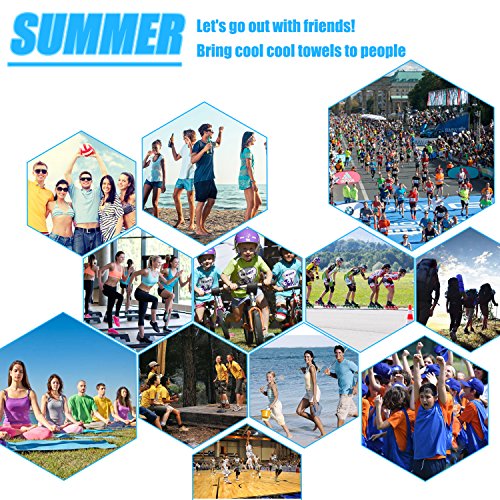 Cooling Towel (Pack of 20, 40"x12") with Pouches for Sports - color: 20lightblue